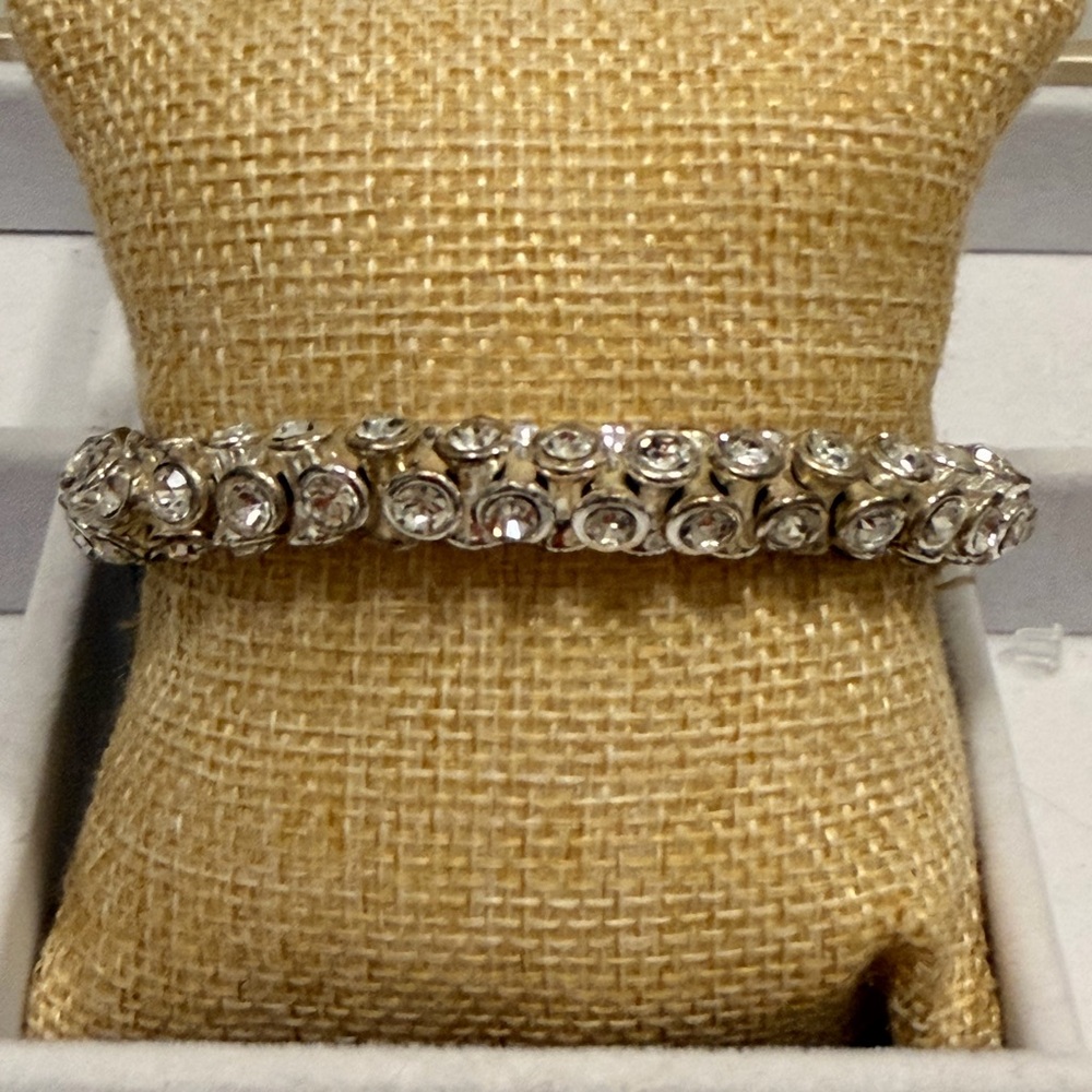 BOMB PARTY TENNIS BRACELET! Sterling Silver Clear Crystal Tennis Bracelet